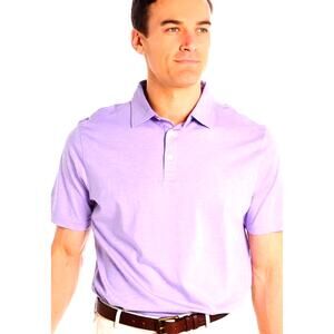 Peter Millar Crown Soft Golf Polo Shirt Mens L Silk & Pima Cotton Purple Preppy
